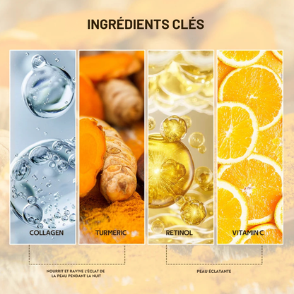 MASQUE ENVELOPPANT À L'ACIDE KOJIQUE ET AU CURCUMA