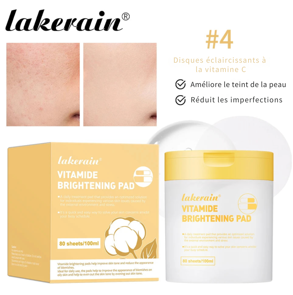 COTON DE SOIN MULTI-ACTIFS – SOIN VISAGE CORÉEN LAKERAIN