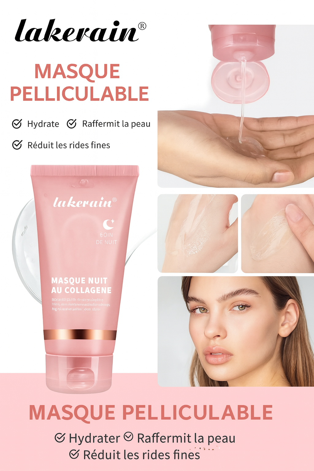 MASQUE DE NUIT AU COLLAGÈNE LAKERAIN